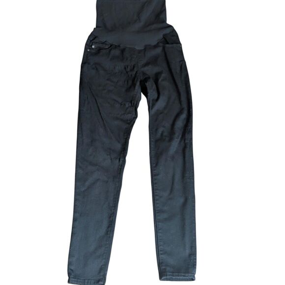 AG Adriano Goldschmied The Prima Black Maternity Ankle Skinny Jeans Size 27R - Picture 1 of 5